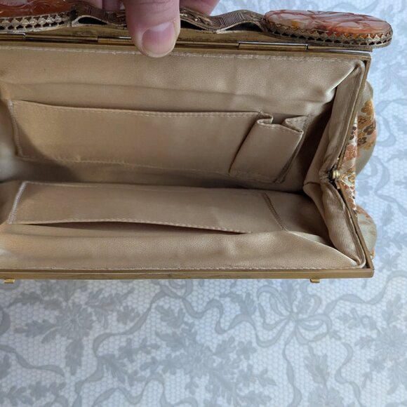 Gorgeous vintage clutch with metal and stone detail - Picture 4 of 4